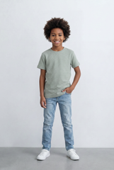 Boy's Textured Stripe T-Shirt Round Basic