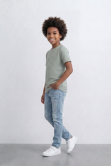 Boy's Textured Stripe T-Shirt Round Basic