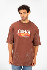 Men’s CK9 Mindset Print Flame Detail T-Shirt Oversize