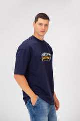 Men’s Oversized Bold Back Print Sharp Spike T-Shirt CK9