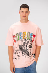 Men’s Oversized Graphic T-Shirt Front And Back Graffiti