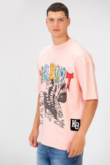 Men’s Oversized Graphic T-Shirt Front And Back Graffiti