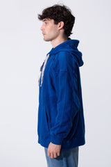 Fleece Exposed Stitch Oversized Men Hoodie