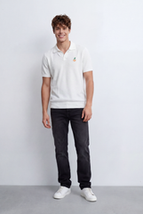 Men’s Knit Polo Chest Embroidery Bold Back Artwork