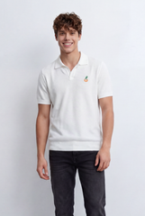 Men’s Knit Polo Chest Embroidery Bold Back Artwork