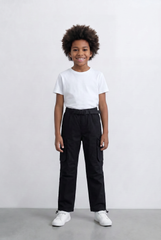 Boy's Cargo Pants Adjustable Belt Utility Pocket Detail