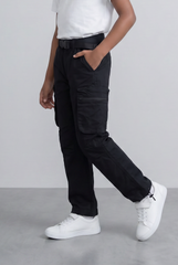 Boy's Cargo Pants Adjustable Belt Utility Pocket Detail
