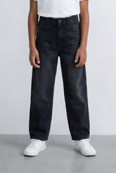 Boy's Used Jeans With Light Wash Finish Pants