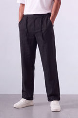 Tomatos Men's Pleated Linen Trousers with Integrated Belt