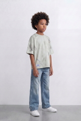 Boy's Abstract Print T-Shirt Streetwear Style