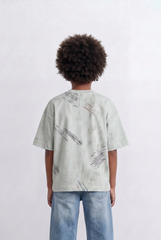 Boy's Abstract Print T-Shirt Streetwear Style