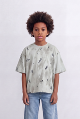 Boy's Abstract Wash T-Shirt Graphic Print Streetwear Style