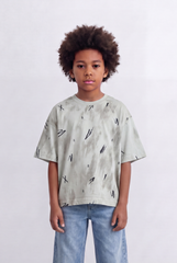 Boy's Abstract Wash T-Shirt Graphic Print Streetwear Style