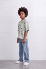 Boy's Abstract Wash T-Shirt Graphic Print Streetwear Style