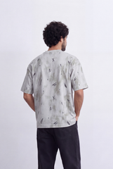 Men’s Abstract Wash T-Shirt Scribble Print Detail
