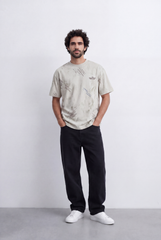 Men’s T-Shirt Brush Wash Effect Scribble Print