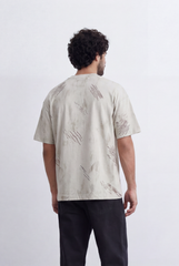 Men’s T-Shirt Brush Wash Effect Scribble Print