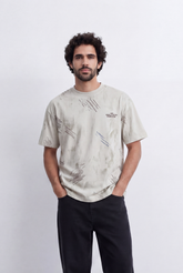 Men’s T-Shirt Brush Wash Effect Scribble Print