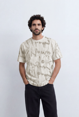 Men’s Graffiti Wash T-Shirt All Over Scribble Print