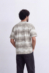 Men’s Textured Horizontal Pattern T-Shirt Tie Dye Stripe