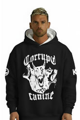 Corrupt Canine Savage Print Oversized Men Hoodie
