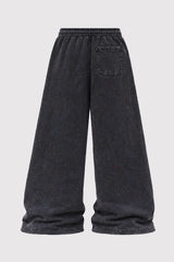 Tomatos Men's Wide-Leg Acid Wash Graphic Sweatpants