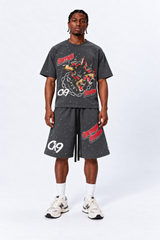 Tomatos Men's Oversized CK9 Graphic Melton Shorts | Shorts