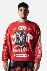 Tomato Stores C-K9 Savage Graphic Men's Crewneck Sweatshirt, Relaxed Fit
