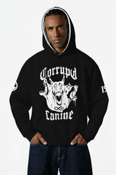 Corrupt Canine Savage Print Oversized Men Hoodie