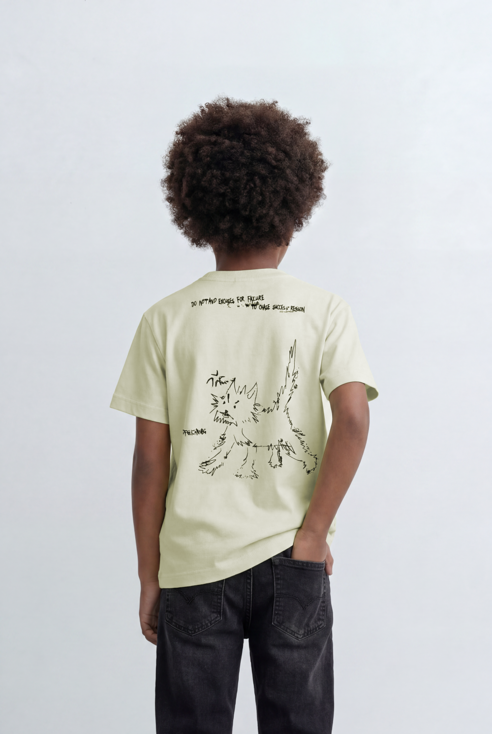 Boy's Back Graphic T-Shirt With Hand Drawn Artwork