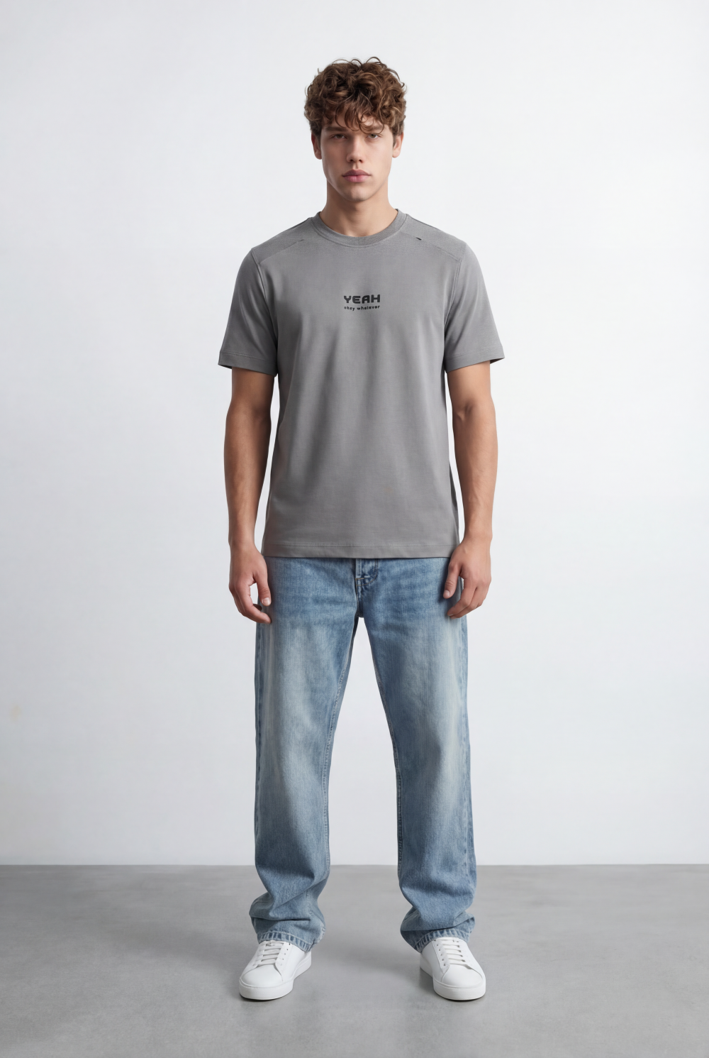Men's Bold Micro Text Graphic Regular Fit T-Shirt