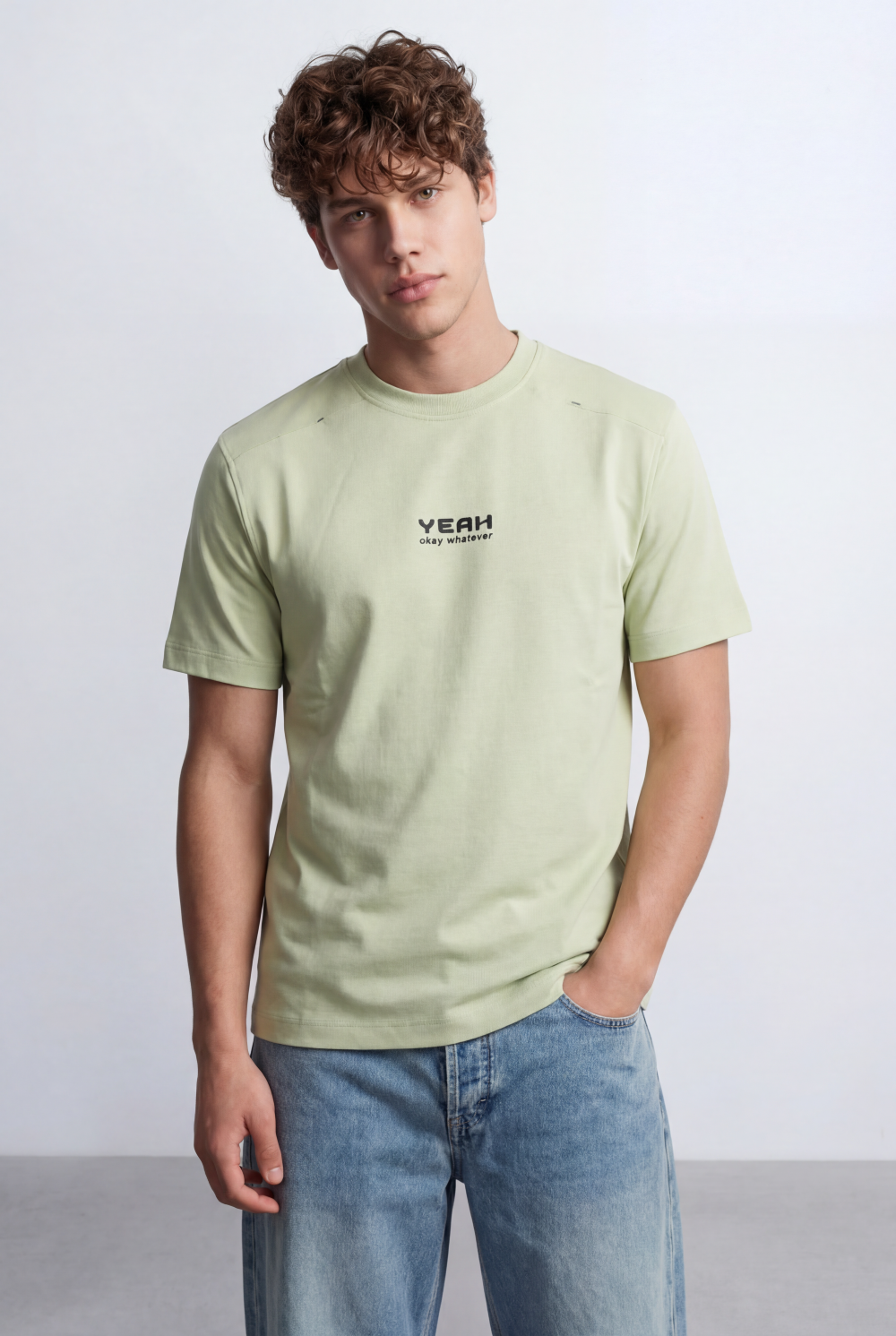 Men's Bold Micro Text Graphic Regular Fit T-Shirt