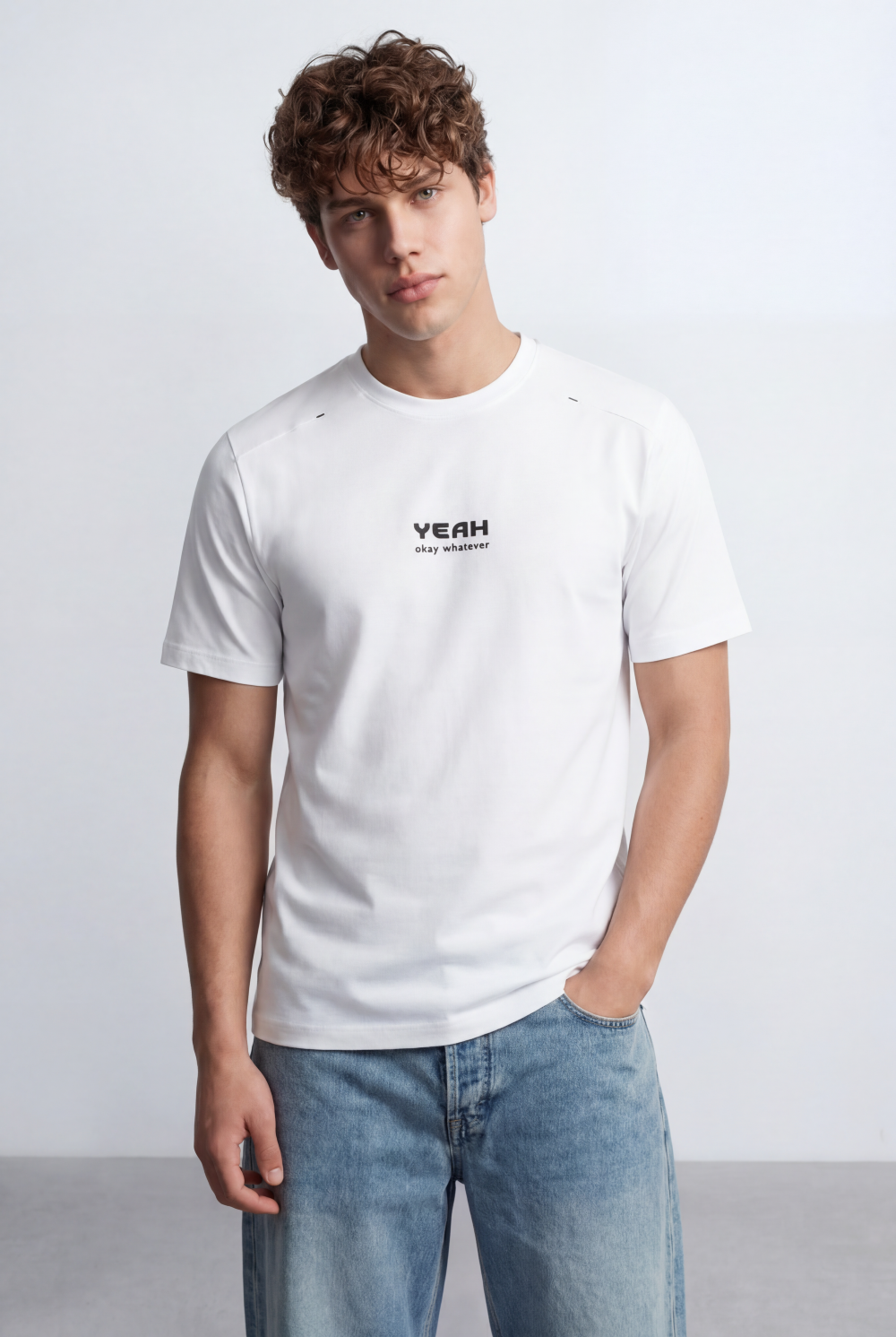 Men's Bold Micro Text Graphic Regular Fit T-Shirt