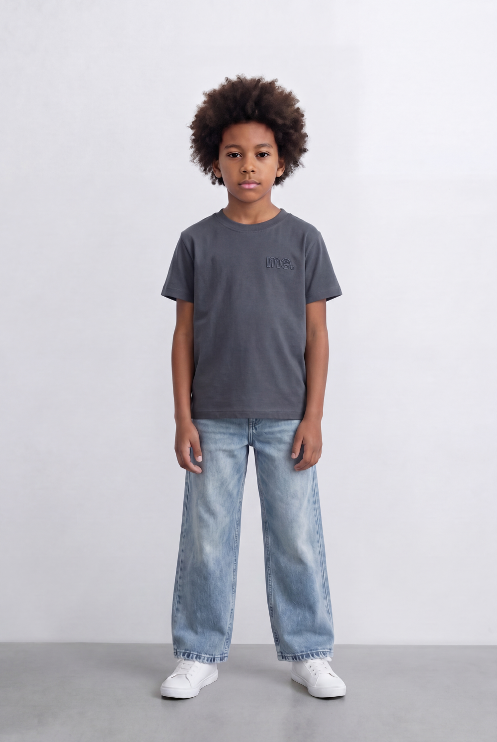 Boy's Minimal Embroidered T-Shirt Casual Everyday Style