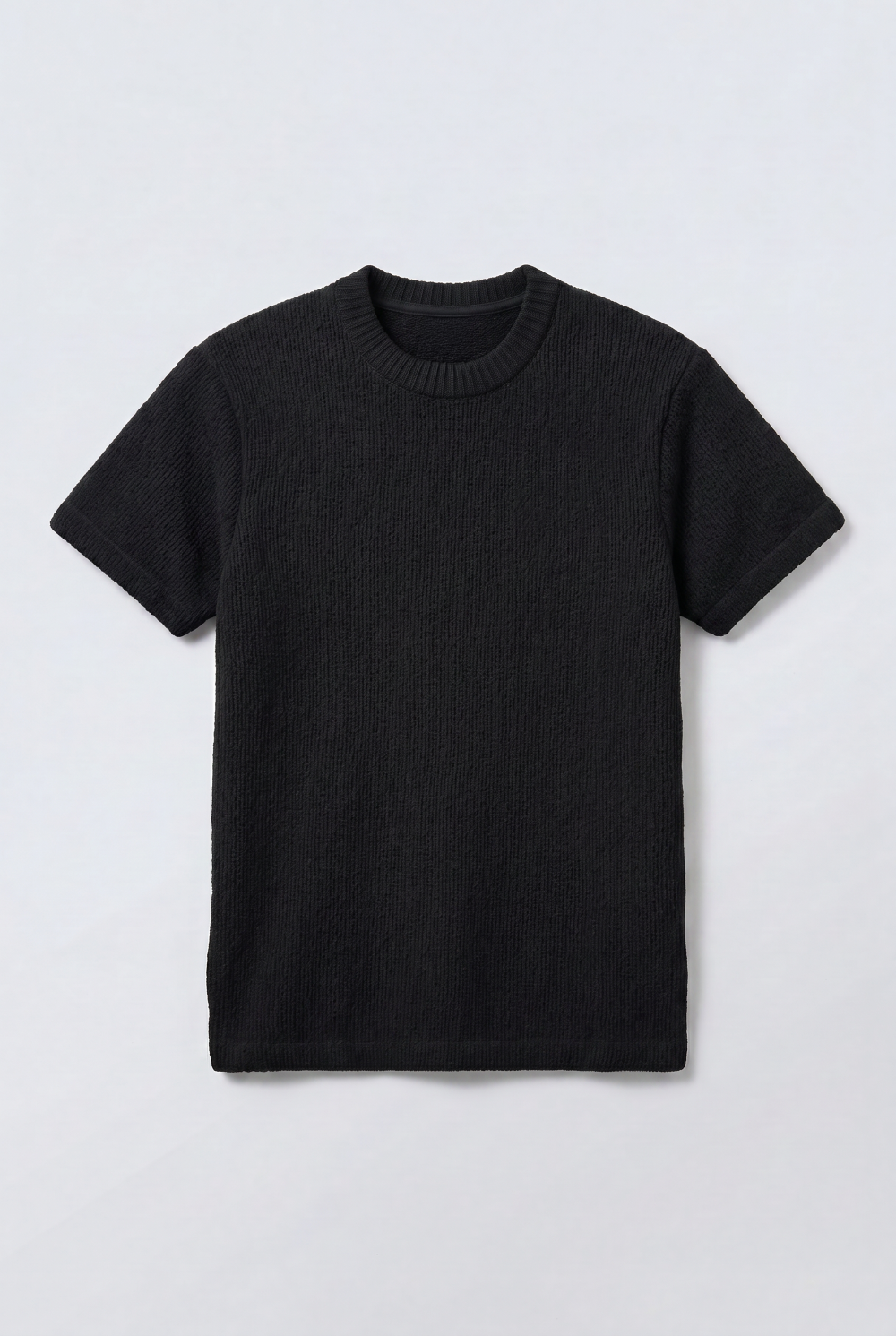 Men’s Open Knit T-Shirt Airy Texture Weave Design