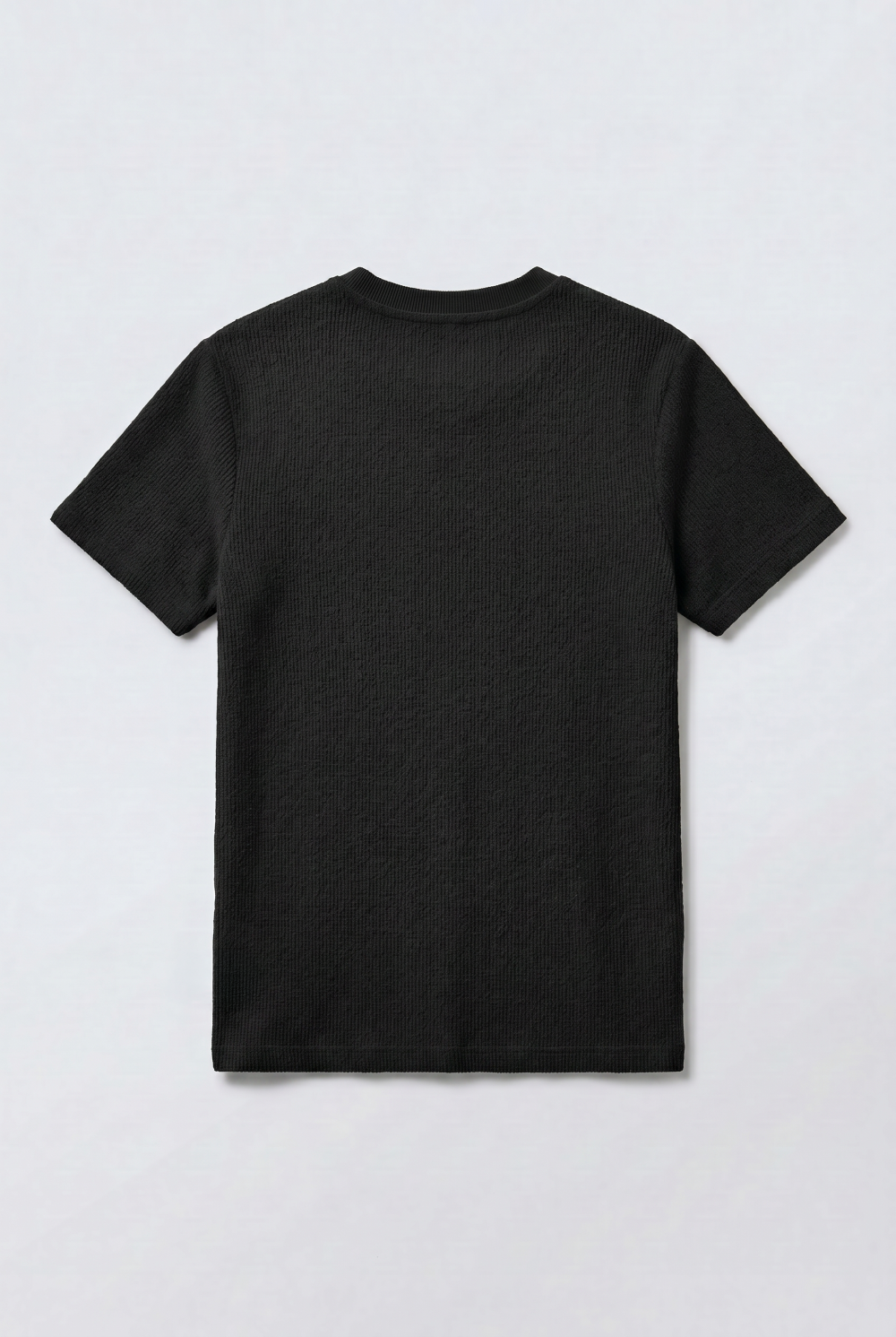 Men’s Open Knit T-Shirt Airy Texture Weave Design