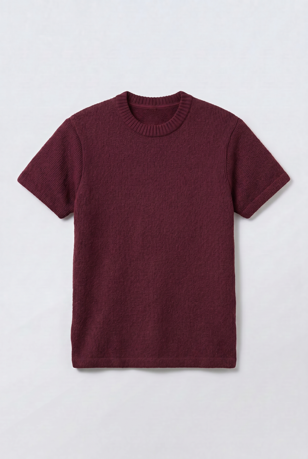 Men’s Open Knit T-Shirt Airy Texture Weave Design