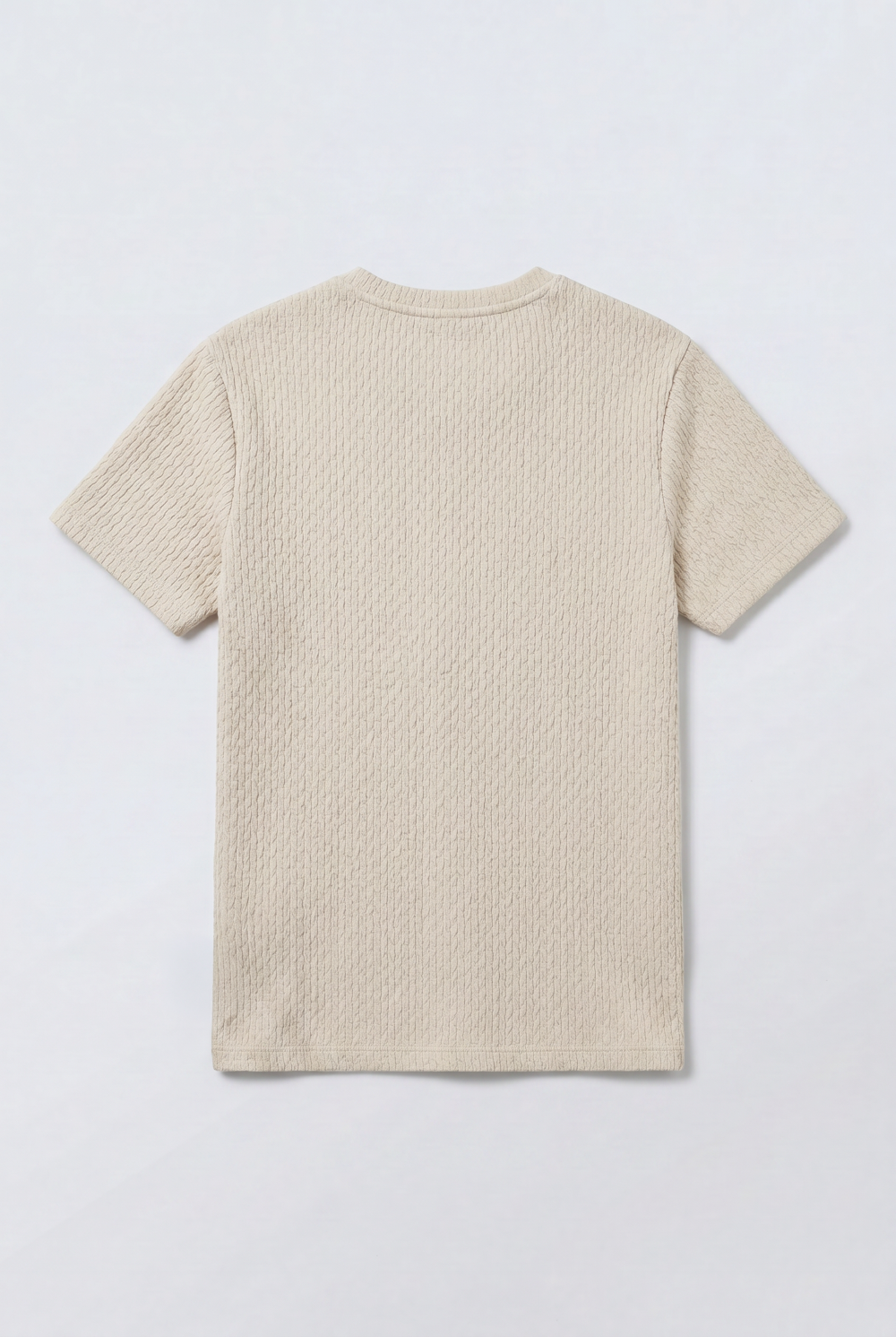 Men’s Textured Knit T-Shirt Ripple Pattern Surface