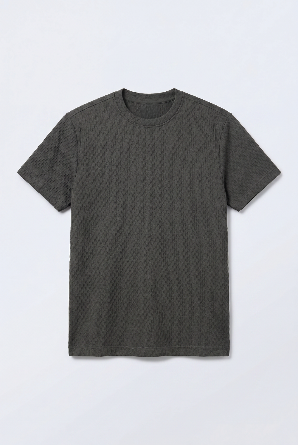 Men’s Textured Knit T-Shirt Ripple Pattern Surface