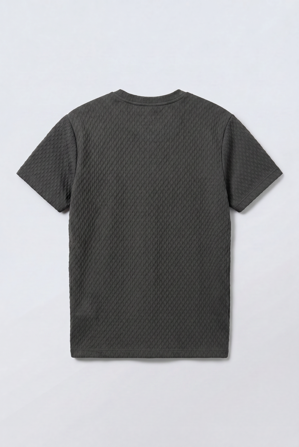 Men’s Textured Knit T-Shirt Ripple Pattern Surface