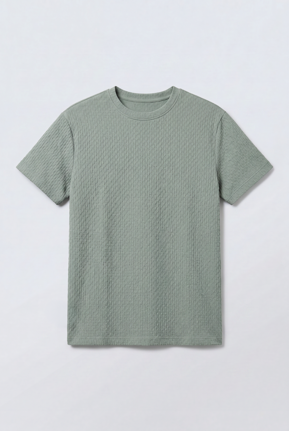 Men’s Textured Knit T-Shirt Ripple Pattern Surface