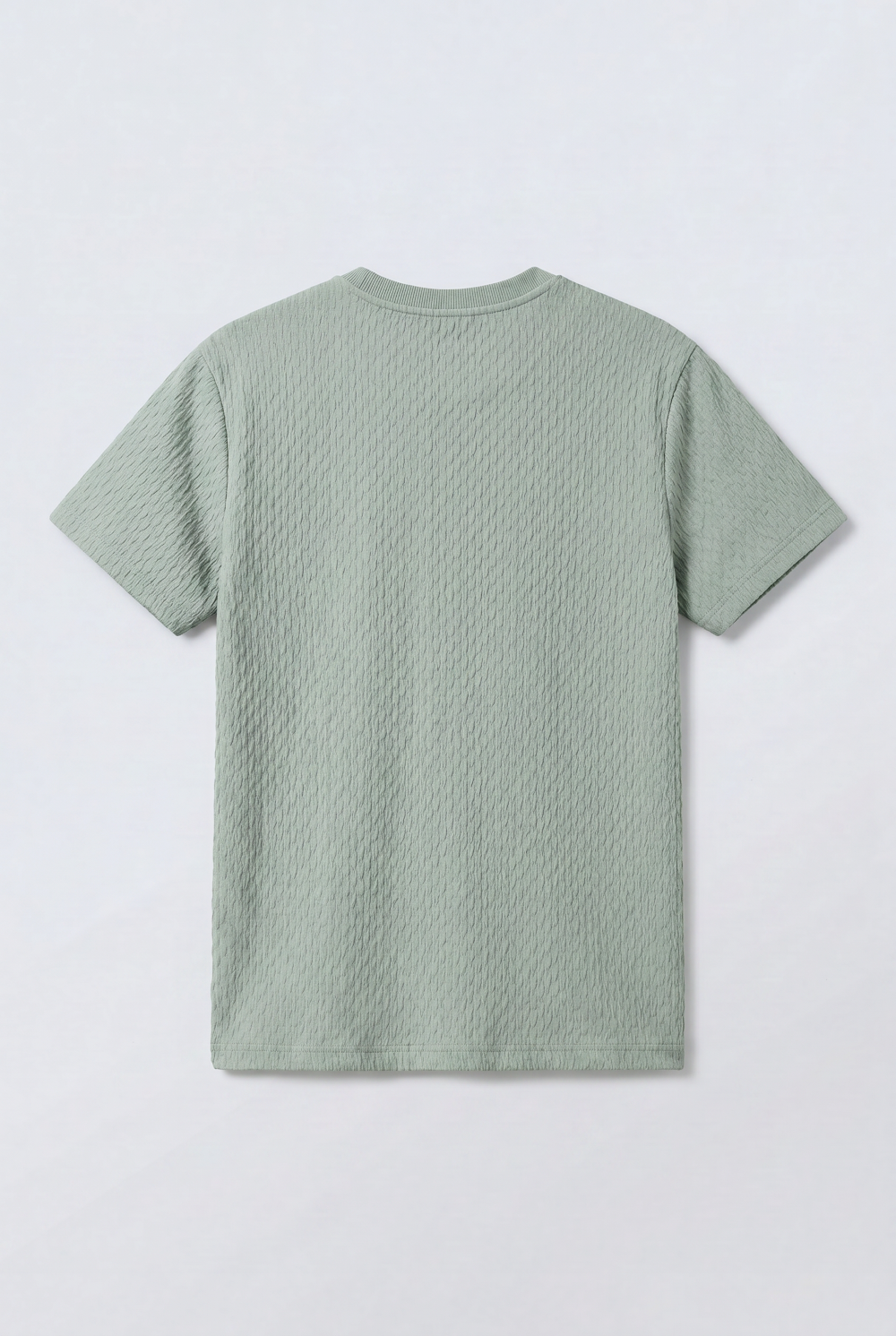Men’s Textured Knit T-Shirt Ripple Pattern Surface