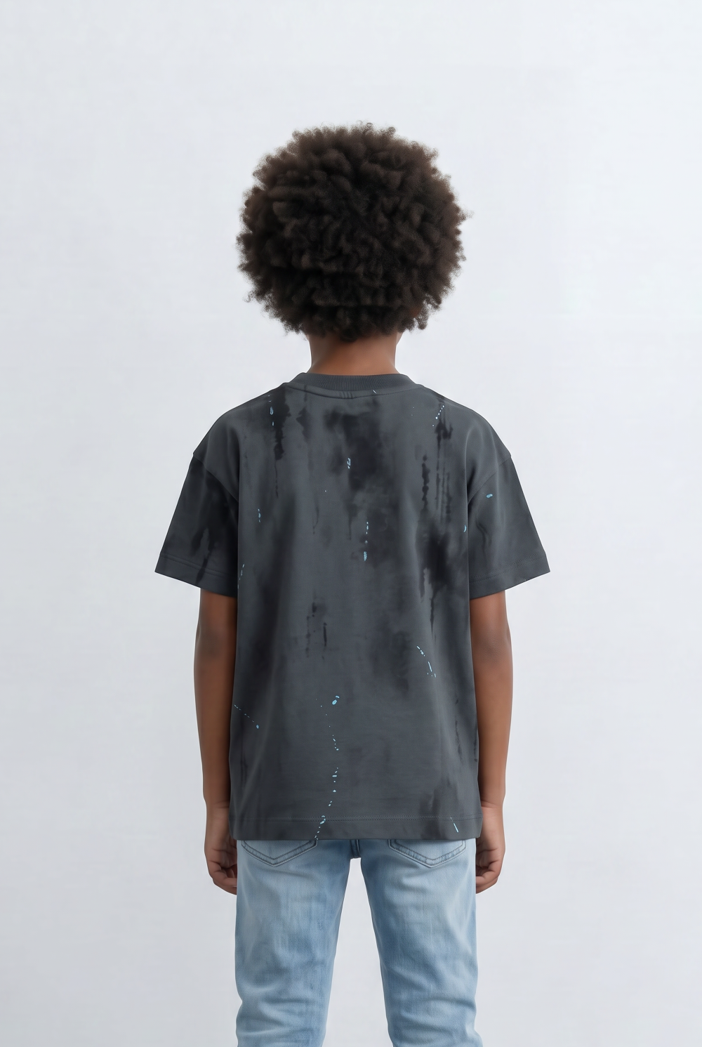 Boy's Washed Graphic T-Shirt Paint Splash Detail