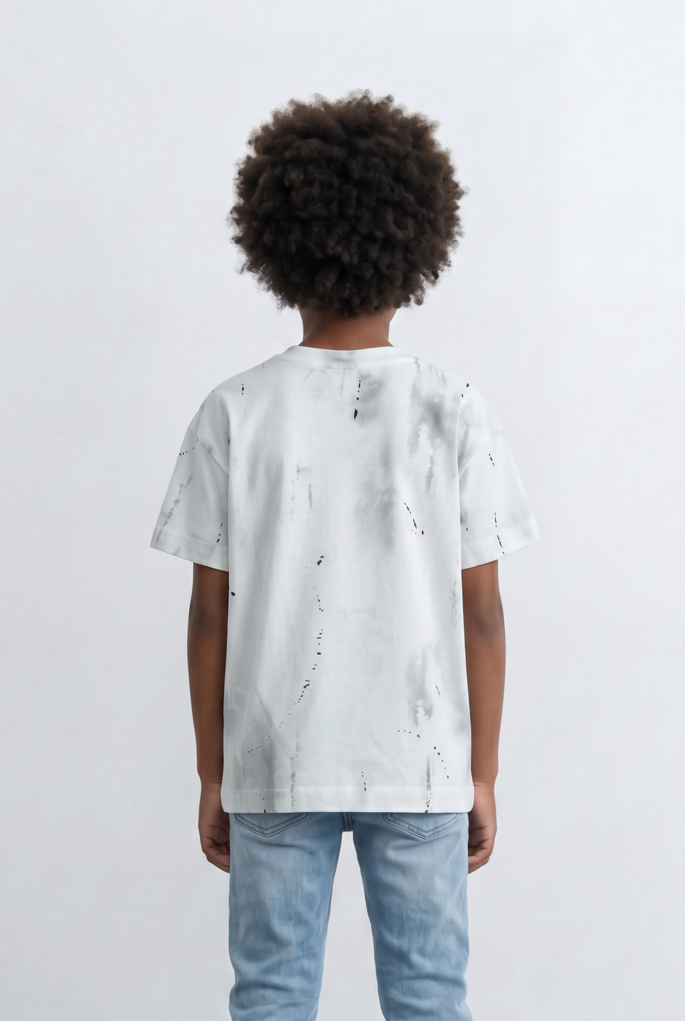 Boy's Washed Graphic T-Shirt Paint Splash Detail
