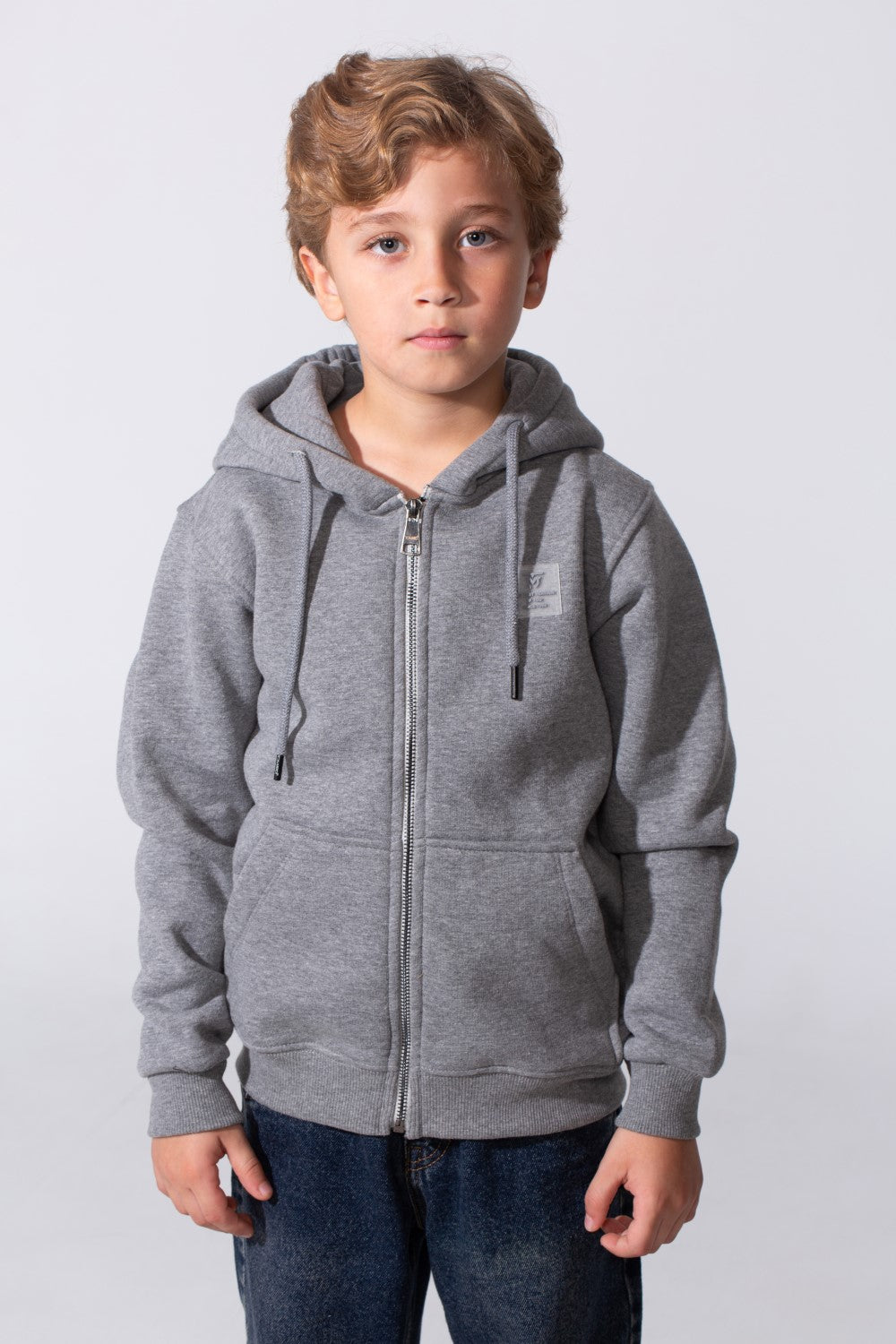 Zip Up Boy's Hoodie Slim Fit Melton