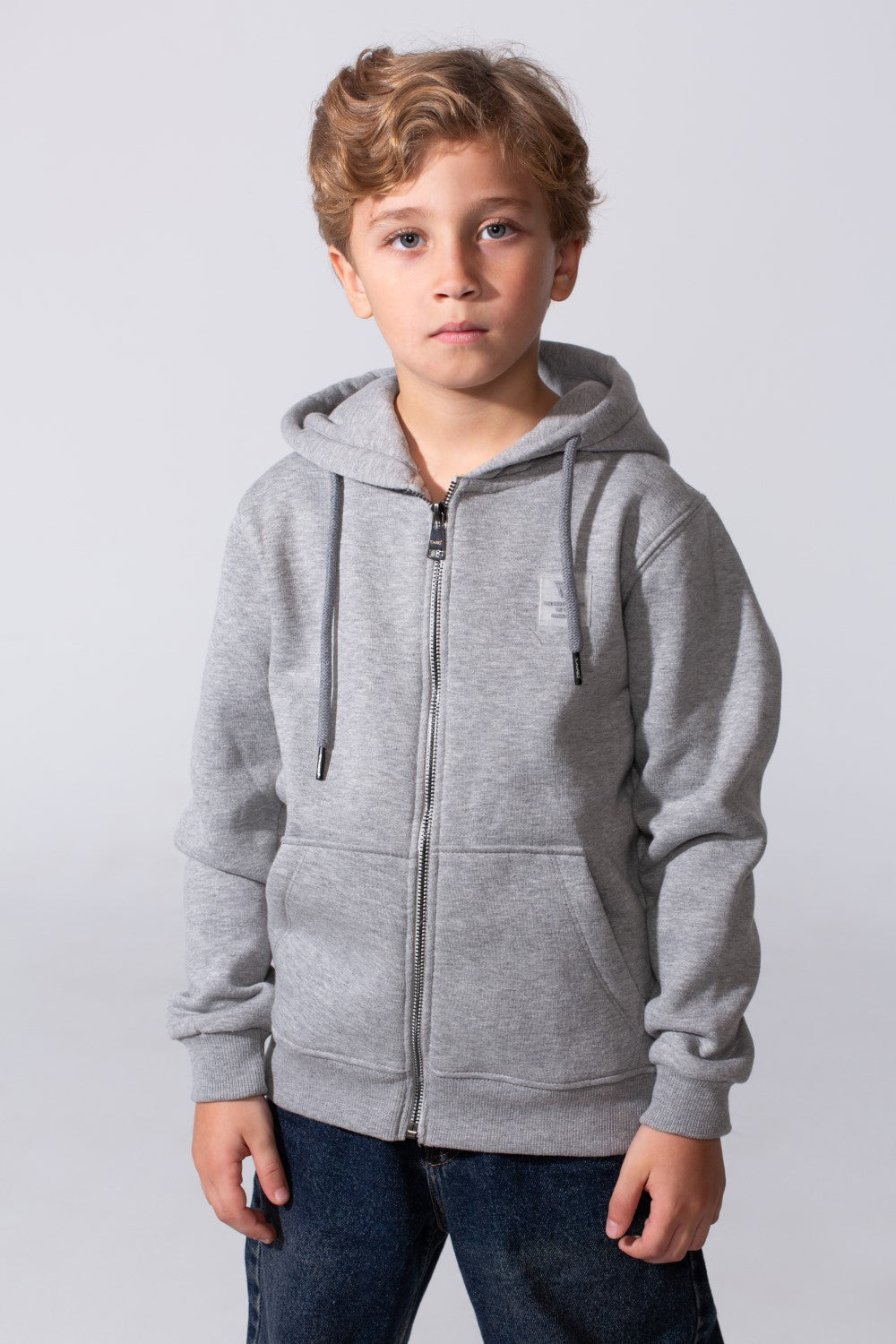 Zip Up Boy's Hoodie Slim Fit Melton