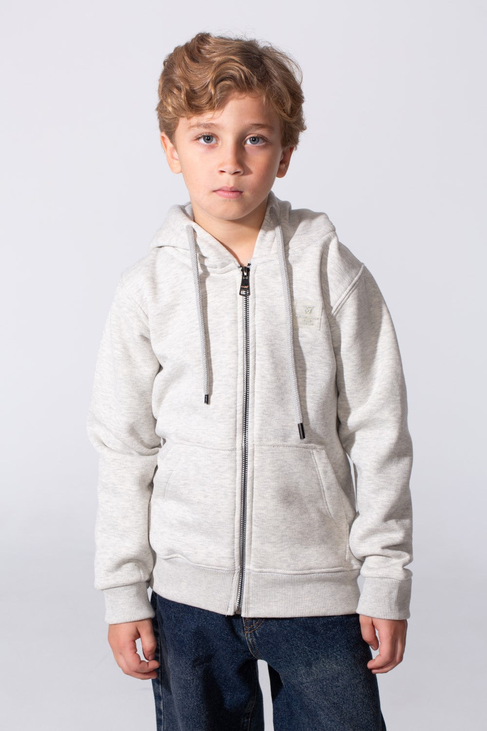 Zip Up Boy's Hoodie Slim Fit Melton