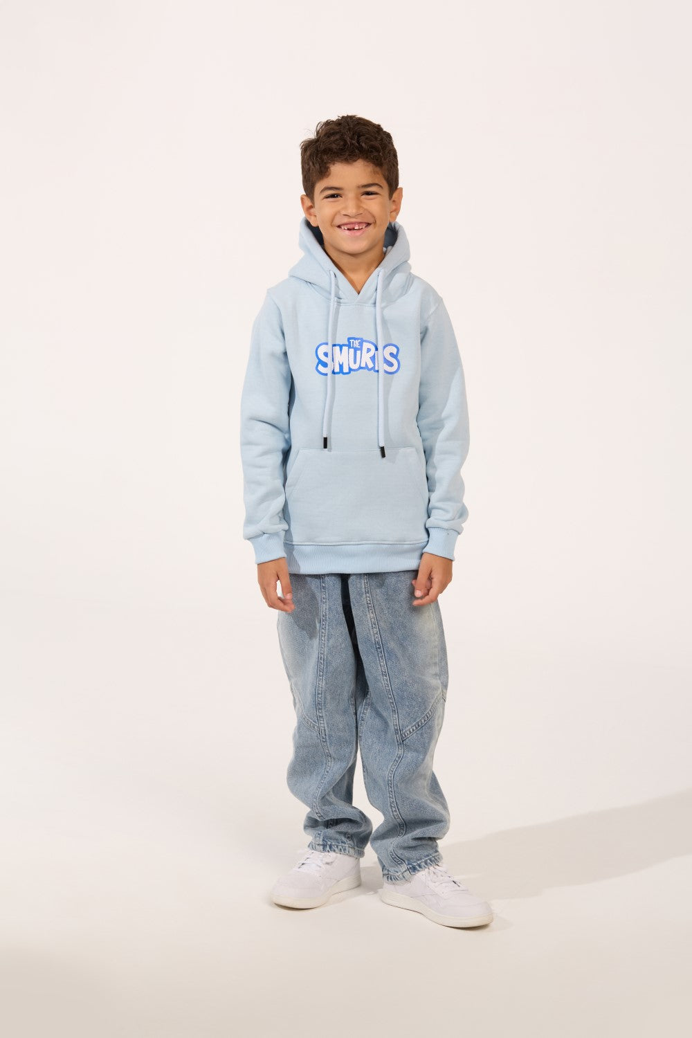 Smurfs Print Slim Fit Melton Long Sleeve Boys Hoodie