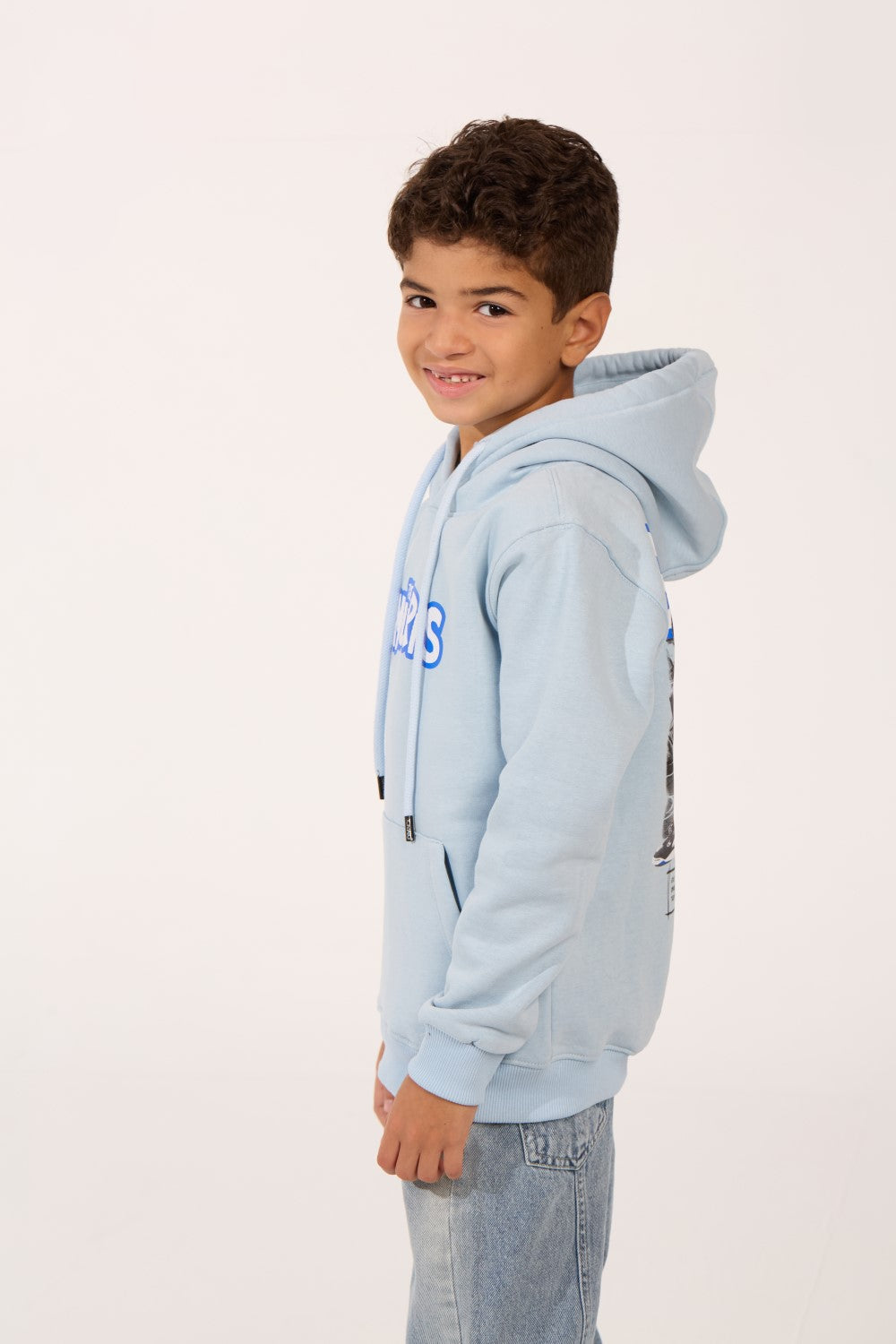 Smurfs Print Slim Fit Melton Long Sleeve Boys Hoodie