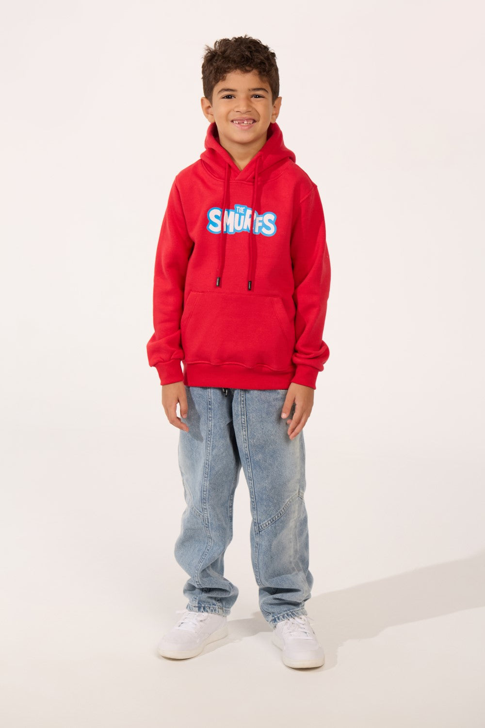 Smurfs Print Slim Fit Melton Long Sleeve Boys Hoodie